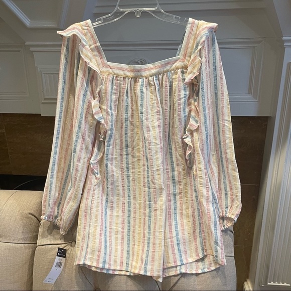AK:  NWT Chaps "Paige" Beach Stripe Top Sz L - Picture 2 of 11